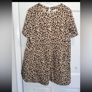 Newine A-Line Dress Cheetah / Animal Print Size Small w/ pockets